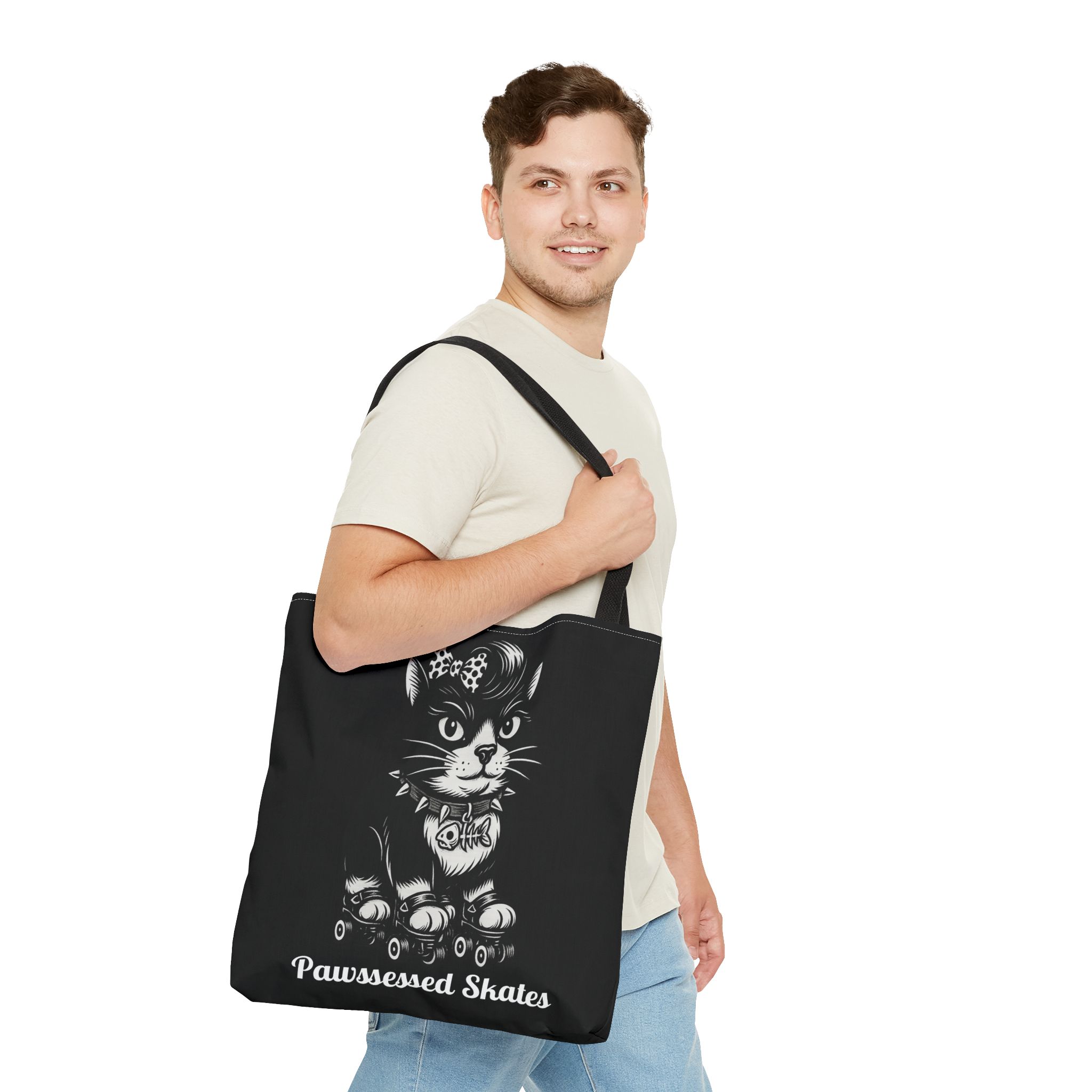 tote bag pawssessed skates cat lovers