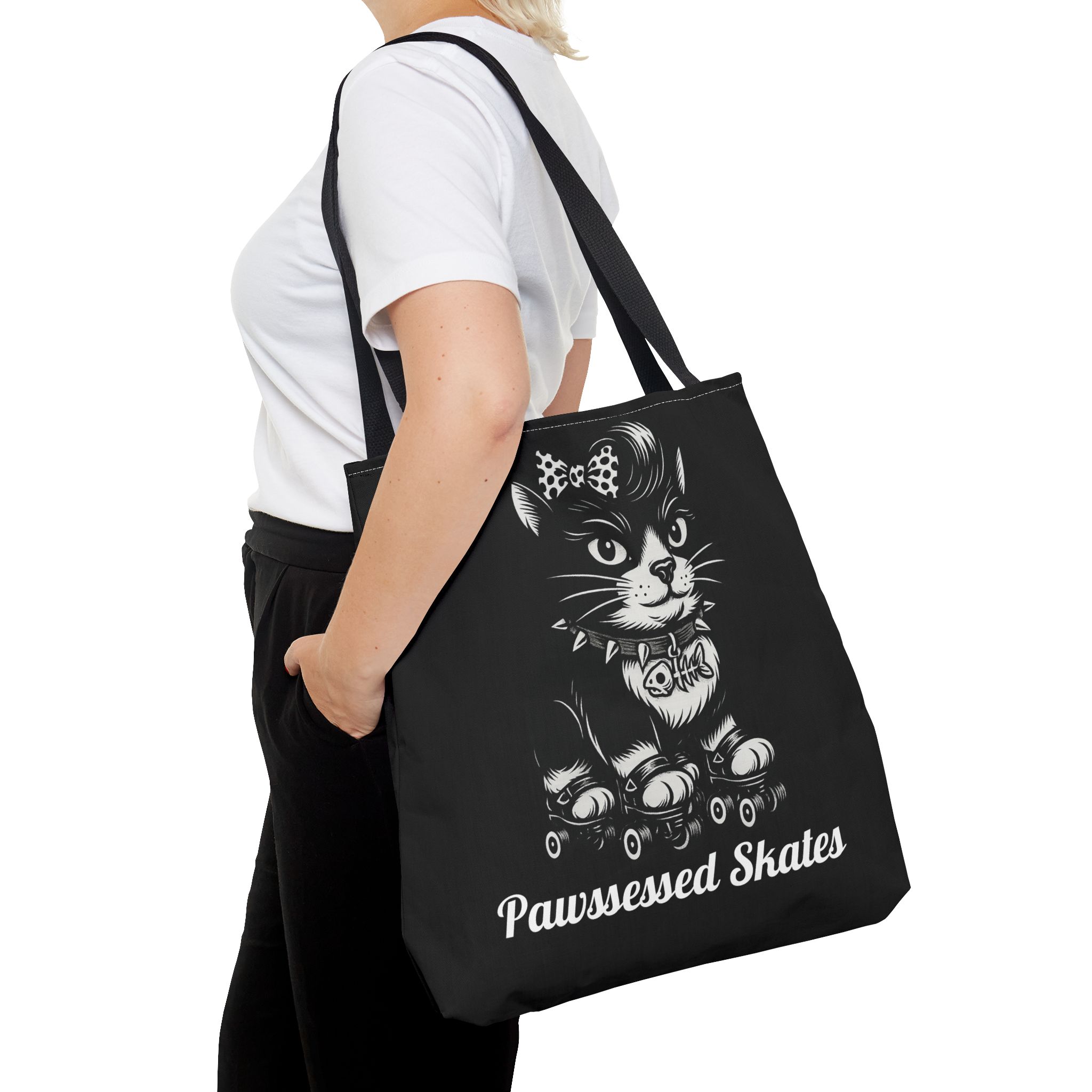 tote bag pawssessed skates cat lovers