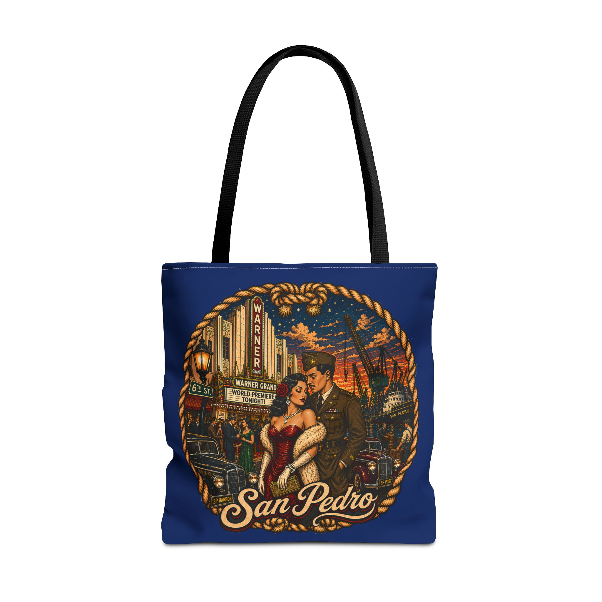 San Pedro Warner Grand Night at The Cinema Tote Bag (AOP)