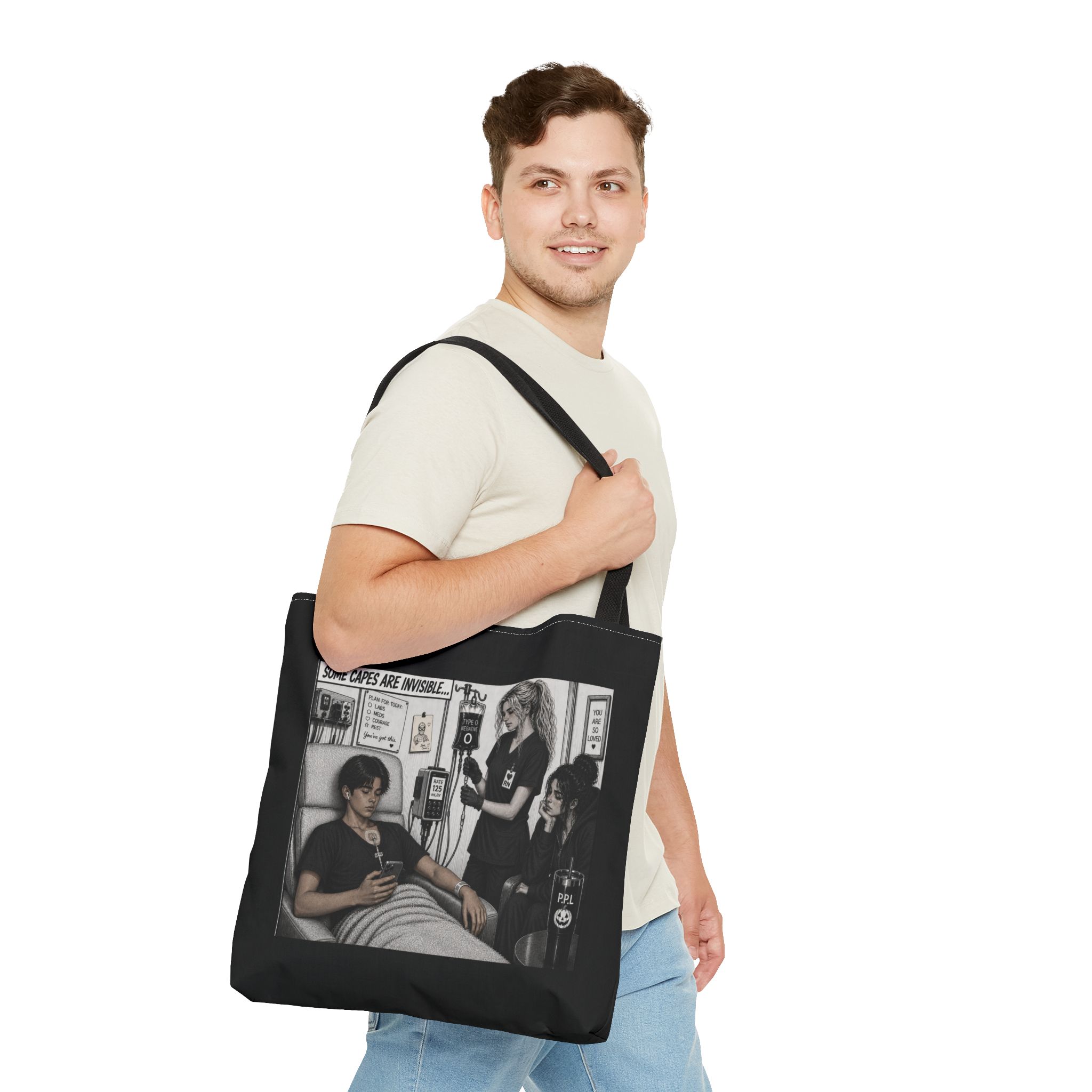 Nurses, Some Capes Are Invisible Tote Bag (AOP) - Image 3