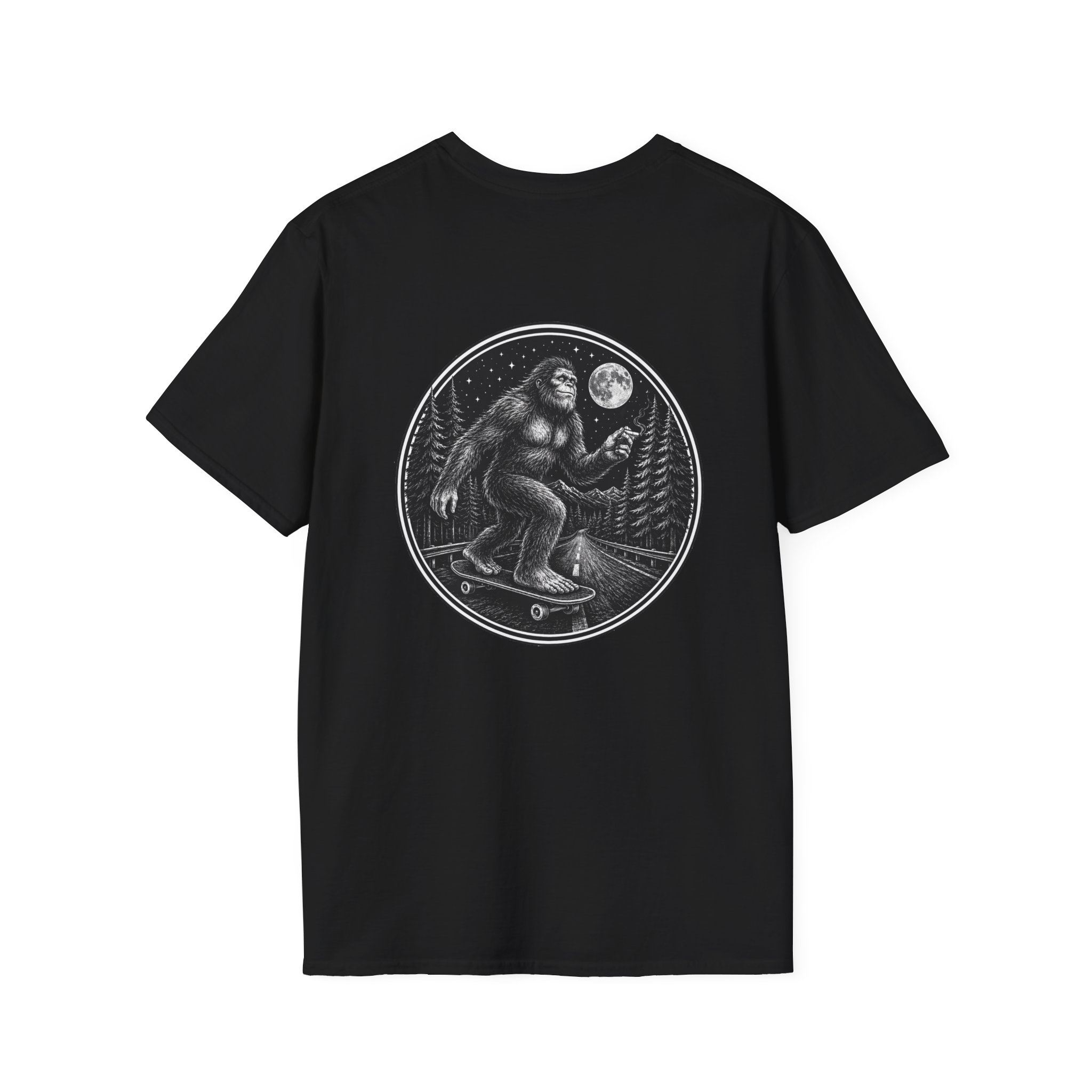 Bigfoot Carvin Through The Woods Unisex Softstyle T-Shirt