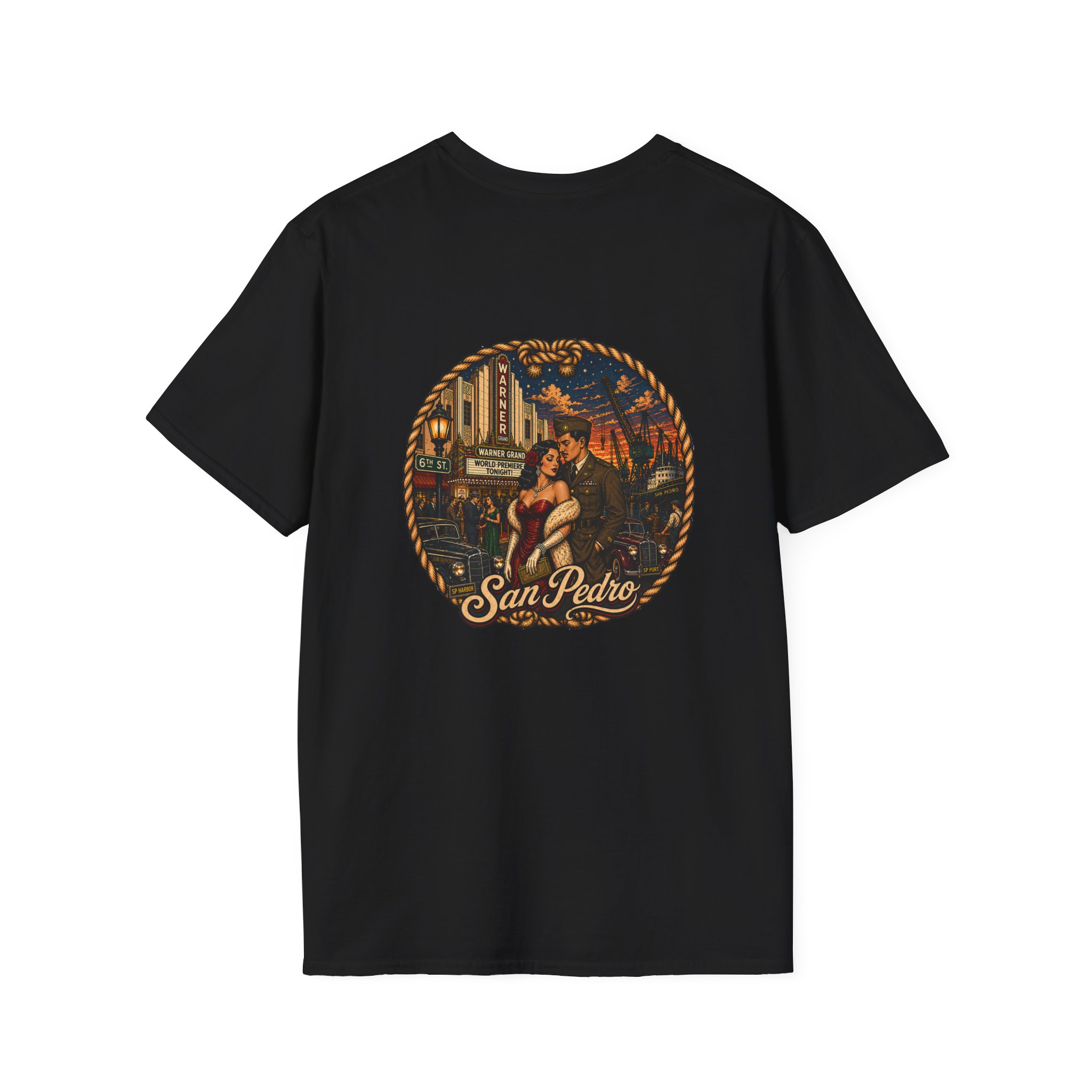 San Pedro Night at the Cinema Unisex Softstyle T-Shirt