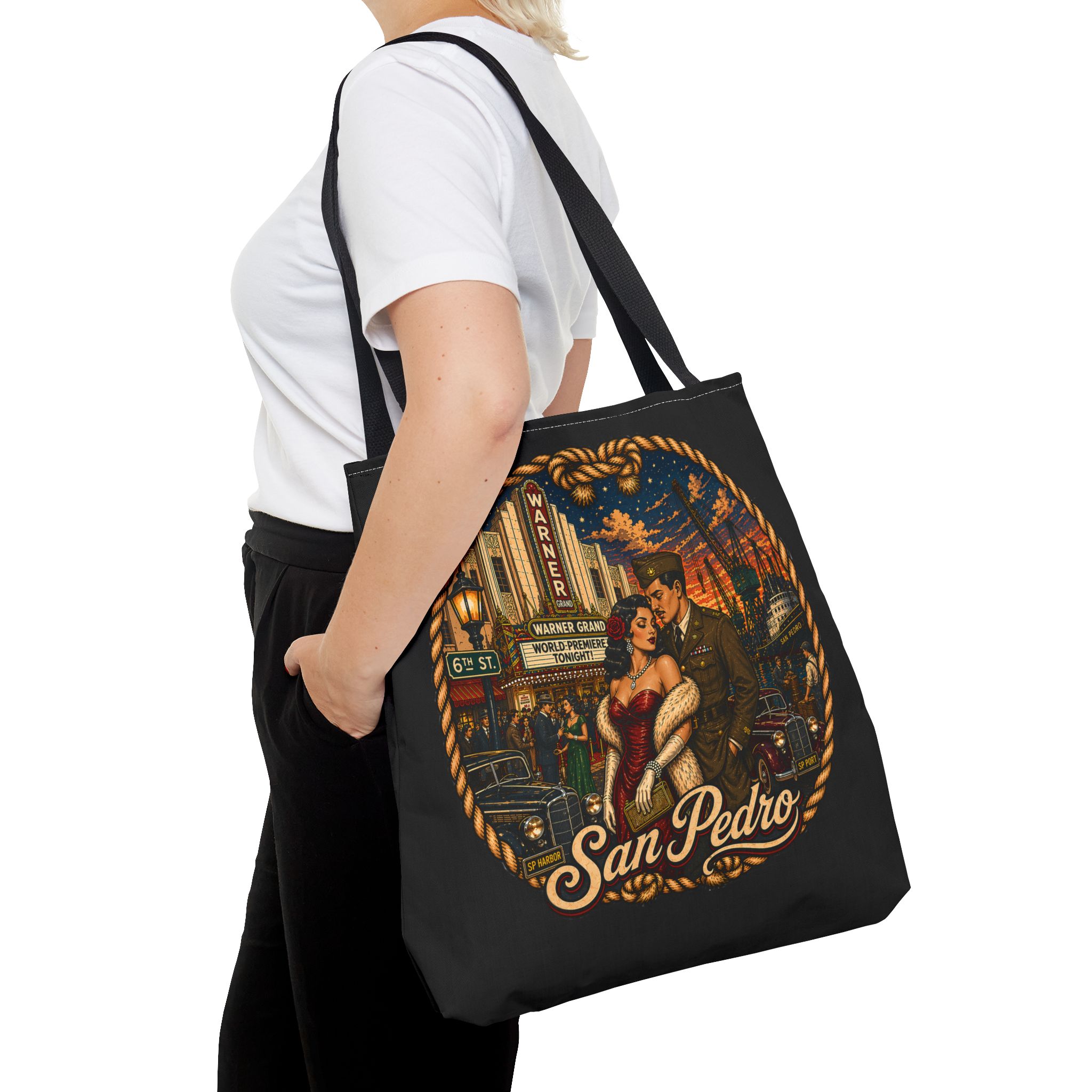 San Pedro Warner Grand Night at The Cinema Tote Bag (AOP) - Image 4