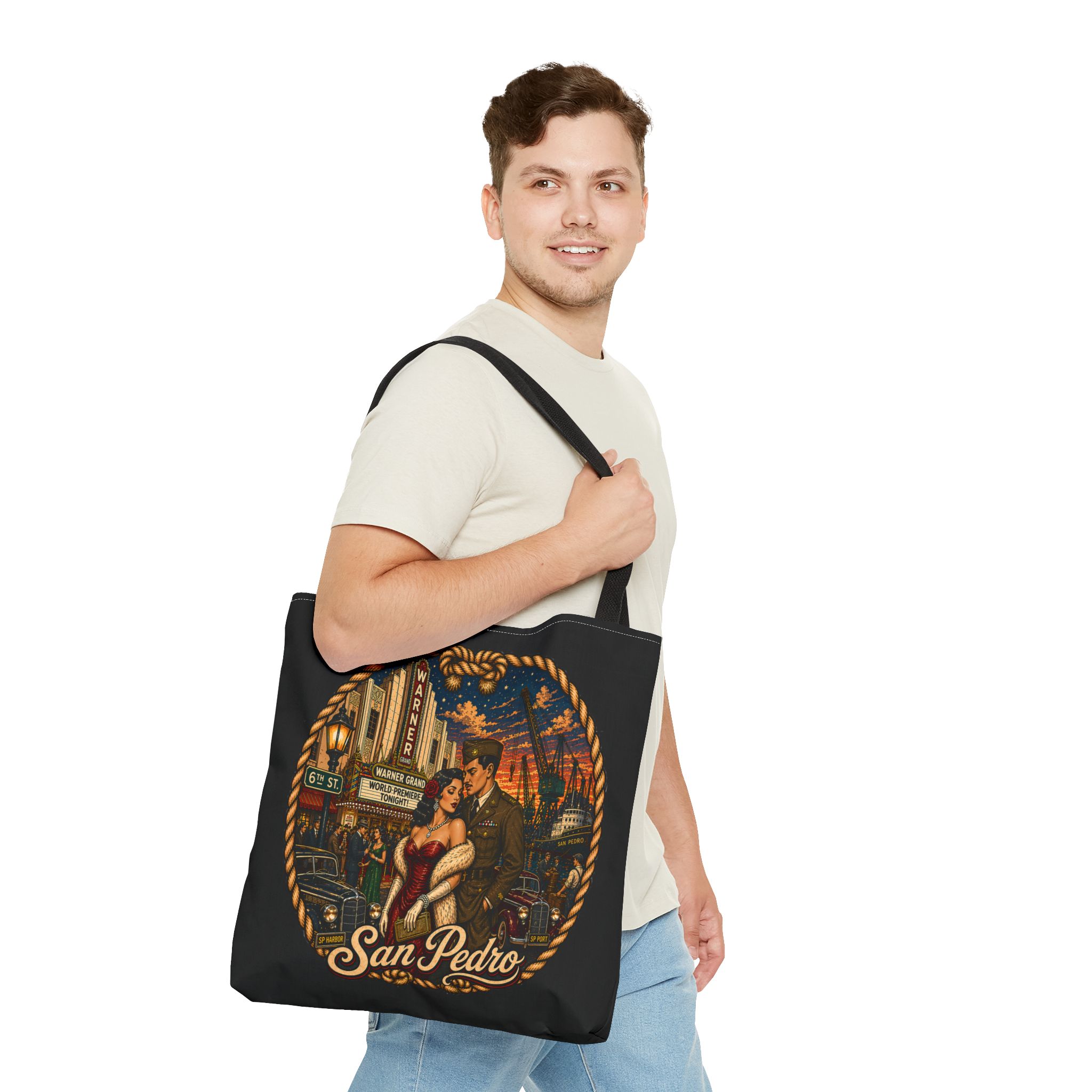 San Pedro Warner Grand Night at The Cinema Tote Bag (AOP) - Image 3